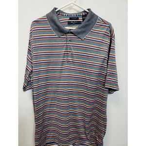 Men's Alan Flusser Polo Golf Shirt - 100% Double Mercerized Cotton - Size L pima